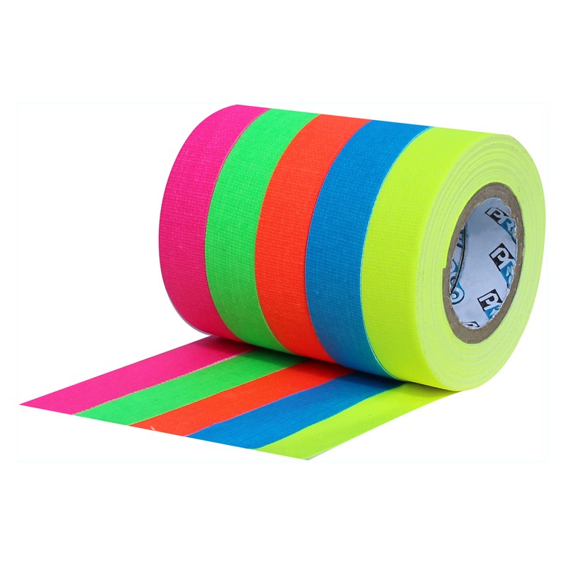 Rouleau adhésif Mini Gaffer fluo tissu - lot de 5 couleurs