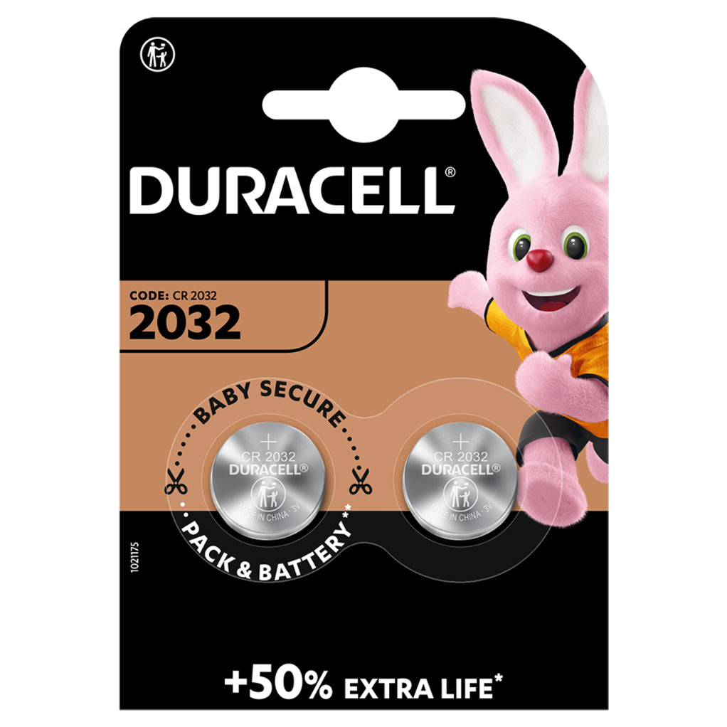 Pile plate Duracell - 2032 +50% Extra Life