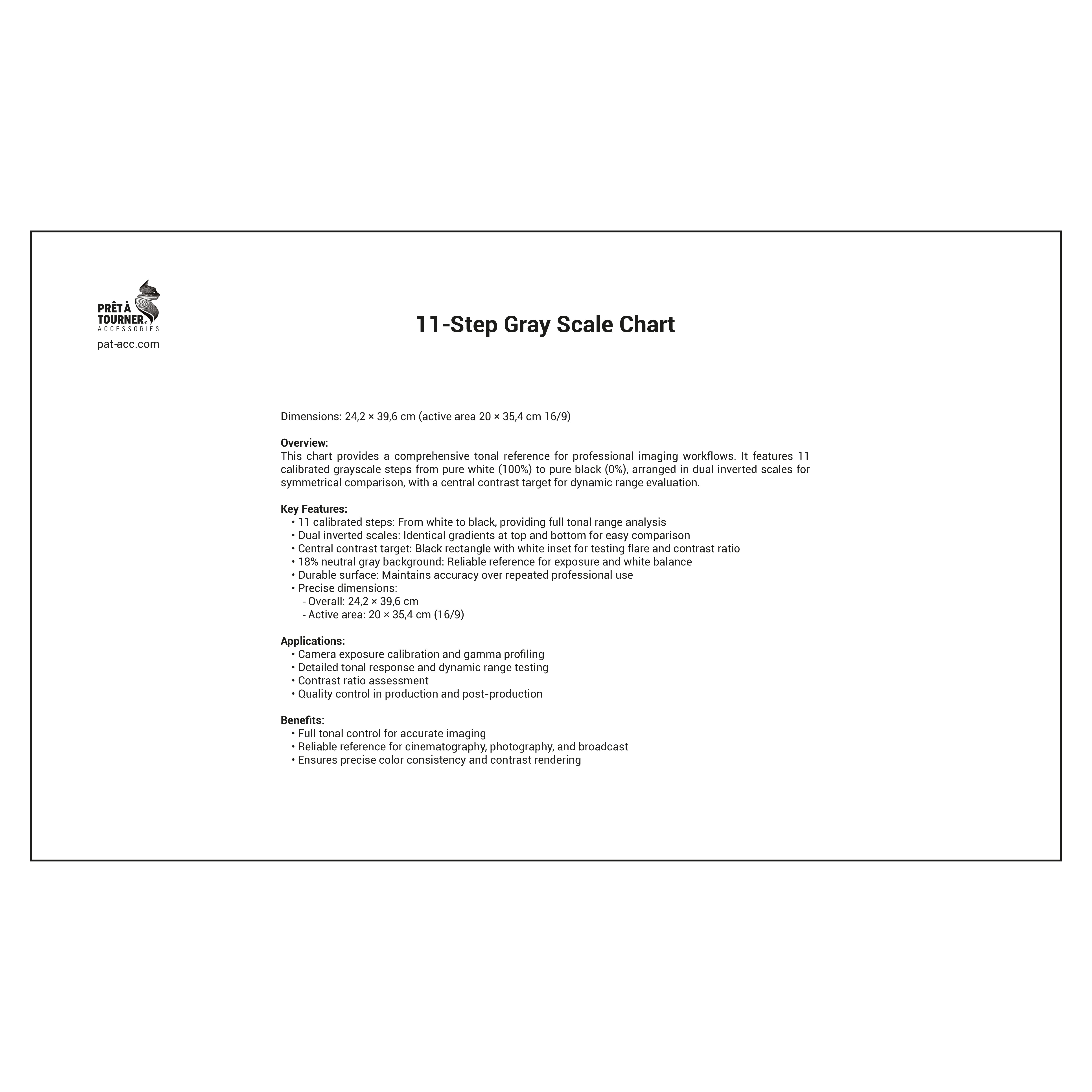 Charte dégradé de gris PAT