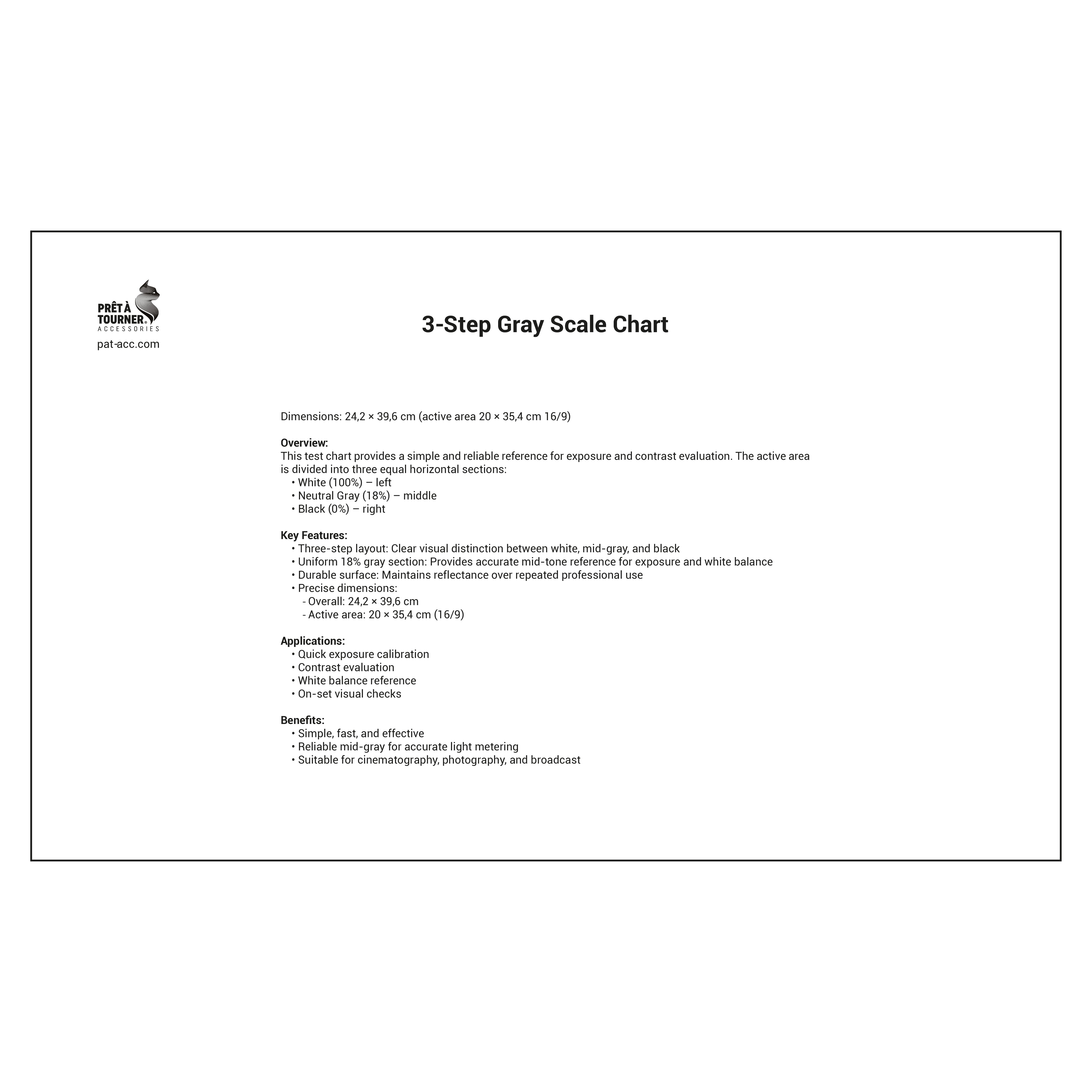 Charte échelle de gris PAT